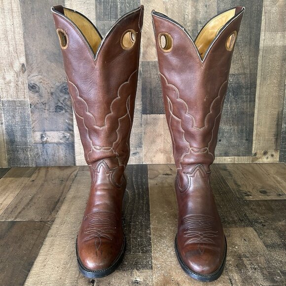 Tony Lama Vintage Gold Label Buckaroo Western Cowboy Boots Mens 11.5 D - Picture 3 of 12